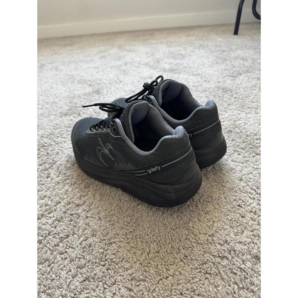 Gdefy Mens Size 9.5 Gravity Defyer Mighty Walk Athletic Black Shoes Comfort Fit - Picture 4 of 8